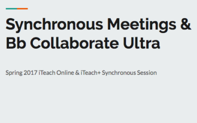 Using Collaborate Ultra and Synchronous Communication